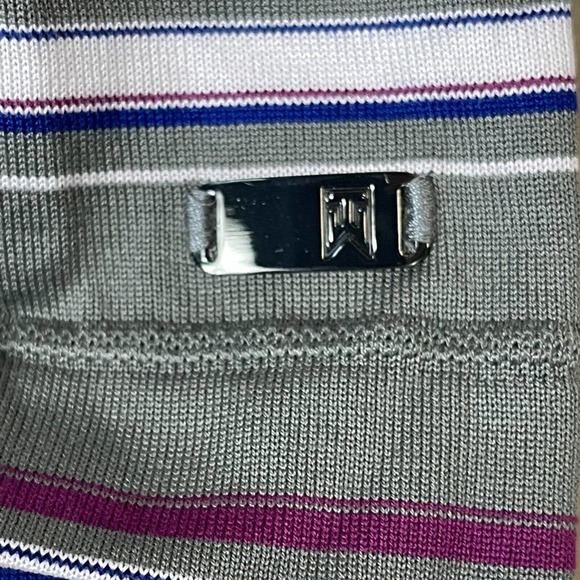 Nike Polo Shirt Adult 2XL Gray Striped Tiger Woods Collection Golf Dri Fit Mens - Picture 5 of 10